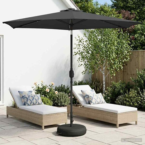 Zahradní slunečník s LED osvětlením a podstavcem 270 x 270 cm