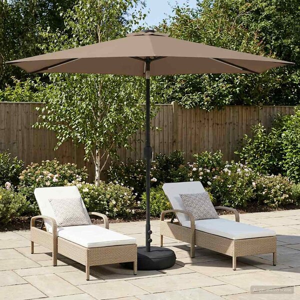 Zahradní slunečník s LED osvětlením a podstavcem 300 x 300 cm