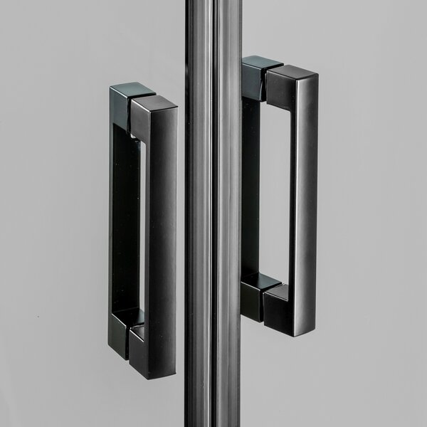 New Trendy New Varia Black sprchový kout 80x80 cm půlkulatá černá matný/grafitové sklo K-0451