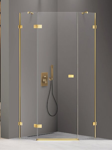 New Trendy Avexa Gold Shine sprchový kout 90x90 cm zlatá lesk/průhledné sklo EXK-3842