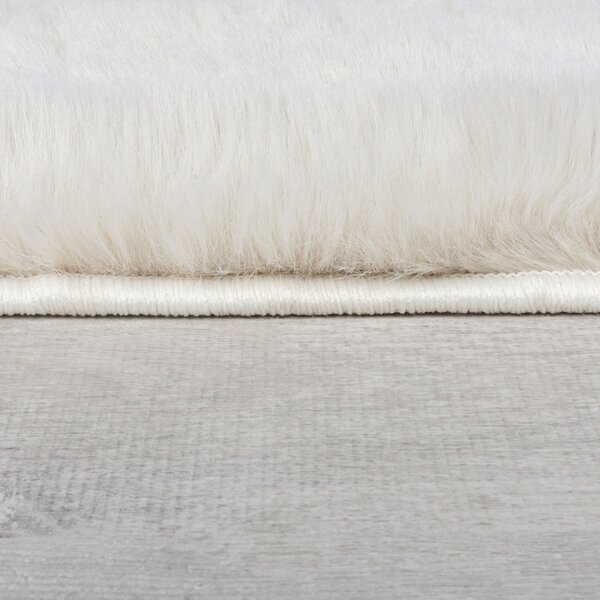 Flair Rugs, Kusový koberec Ivy Faux Fur Cream, 120x170, bílá, ložnice