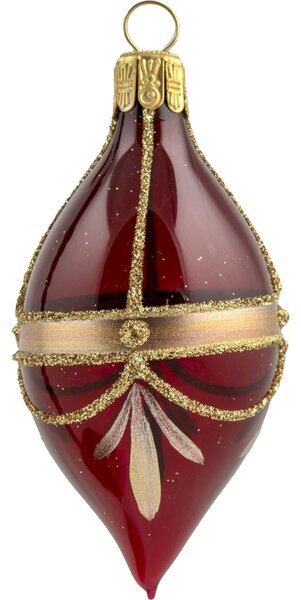 Skleněná vánoční ozdoba Oliva Burgundy Lesk