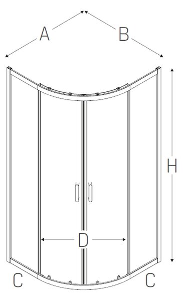 New Trendy New Varia Black sprchový kout 80x80 cm půlkulatá černá matný/grafitové sklo K-0451