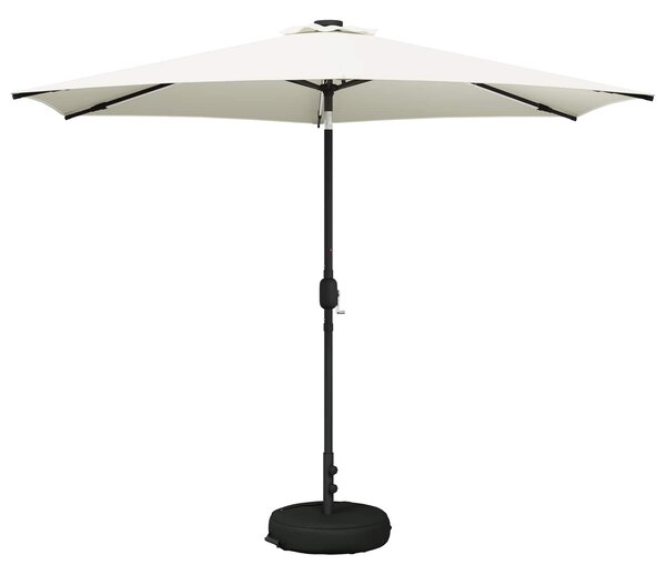 Zahradní slunečník s LED osvětlením a podstavcem 300 x 300 cm