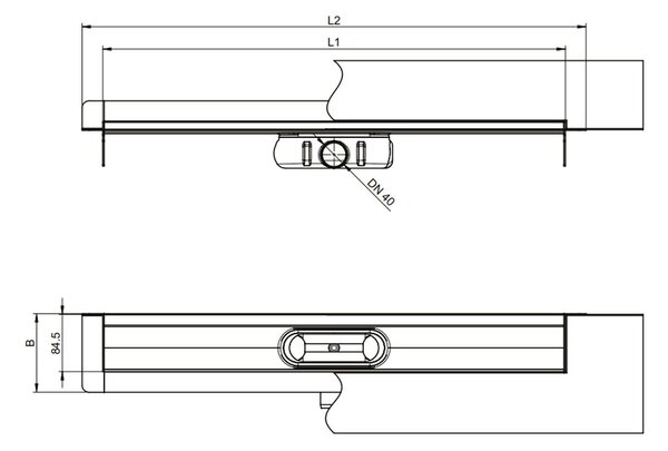 ACO ShowerDrain C tělo odtokového žlábku 118.5 cm ocel 9010.85.54