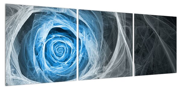 Abstraktní obraz modré růže (120x40 cm)