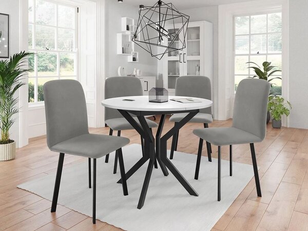 Malý kulatý jídelní stůl 90 cm DIAMENT 1 - bílý / černý