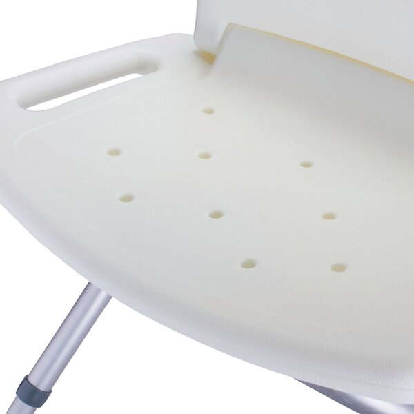 MSV nastavitelné sedátko do sprchy SAFE, skládací, bílé, hliník, 65-68,5 cm, do 100 kg