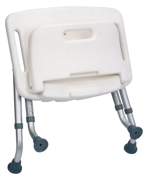 MSV nastavitelné sedátko do sprchy SAFE, skládací, bílé, hliník, 65-68,5 cm, do 100 kg