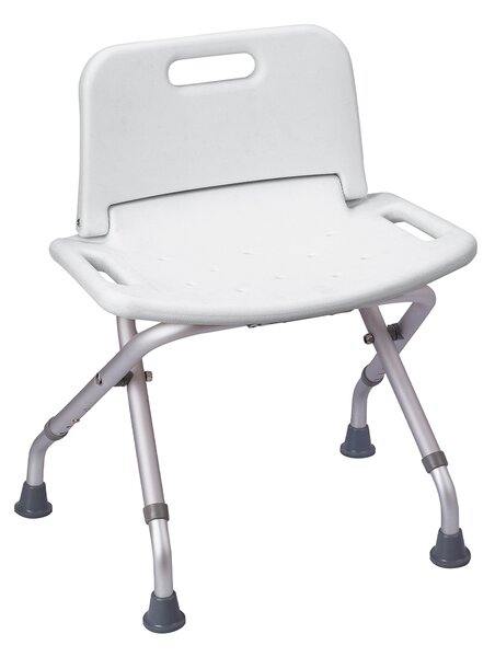 MSV nastavitelné sedátko do sprchy SAFE, skládací, bílé, hliník, 65-68,5 cm, do 100 kg