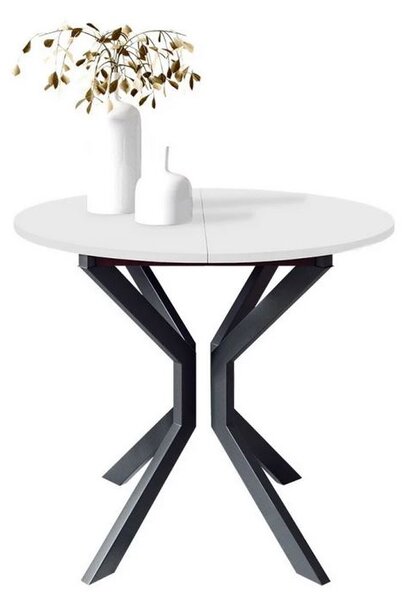 Malý kulatý jídelní stůl 90 cm DIAMENT 1 - bílý / černý