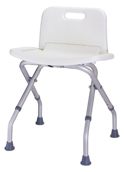 MSV nastavitelné sedátko do sprchy SAFE, skládací, bílé, hliník, 65-68,5 cm, do 100 kg