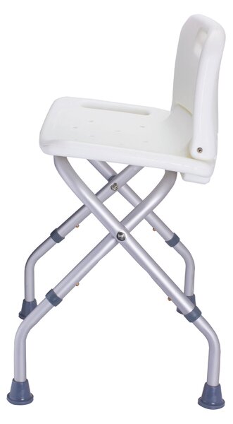 MSV nastavitelné sedátko do sprchy SAFE, skládací, bílé, hliník, 65-68,5 cm, do 100 kg