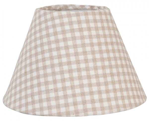 Béžové kostkované látkové stínidlo na lampu – 23x15 cm