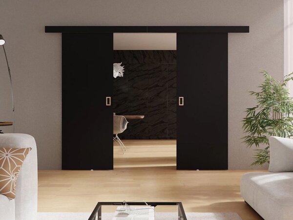 Posuvné dvoukřídlé interiérové dveře SANITA 3 - 172 cm, černé