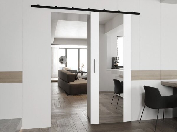 Interiérové zrcadlové posuvné dveře CONROE 2 - 70 cm, bílé