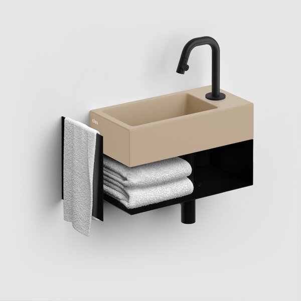 Clou Flush umyvadlo 36x18 cm obdélníkový klasický-na pult hnědá/béžová matný CL/03.34030