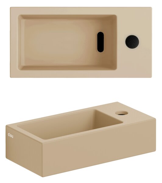 Clou Flush umyvadlo 36x18 cm obdélníkový klasický-na pult hnědá/béžová matný CL/03.34030