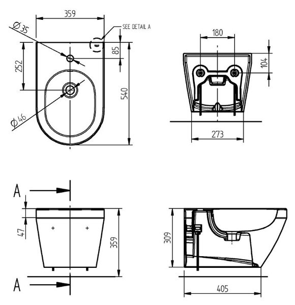 Grohe Euro Ceramic bidet závěsný bílá 102487SH00