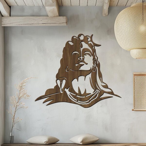 Dřevo života | Dřevěný obraz SHIVA | Rozměry (cm): 40x34 | Zvolte barvu dekoru: Ořech