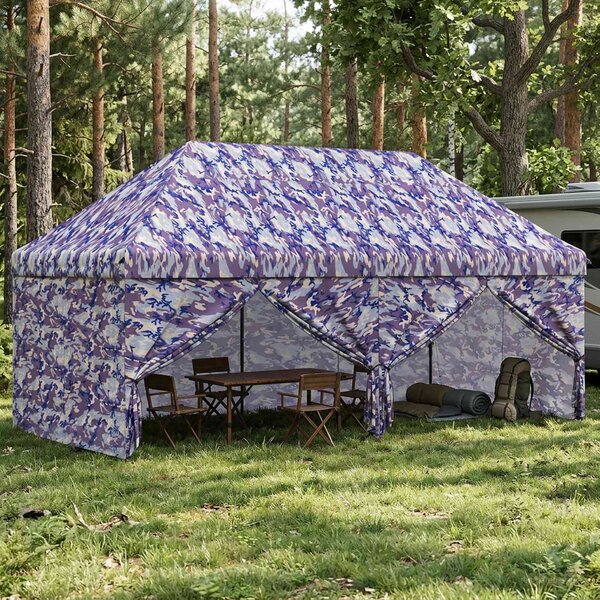 Pop-up Altán se 4 Bočními Stěnami 3 x 6 m Modrý maskáč