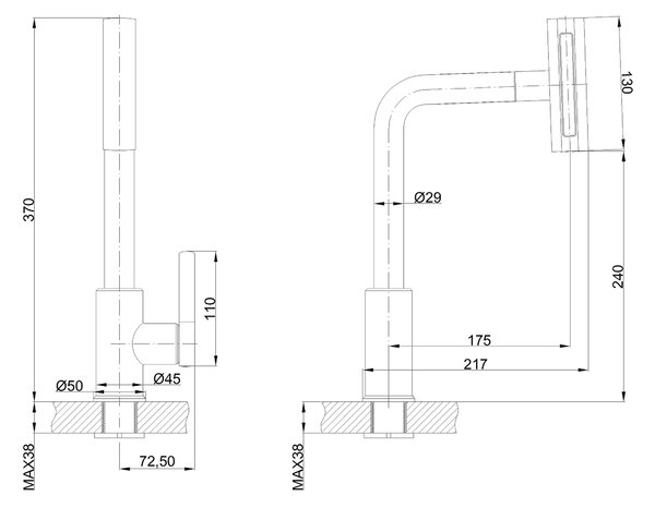 Invena Nelia kuchyňská baterie stojící černá BZ-34-004