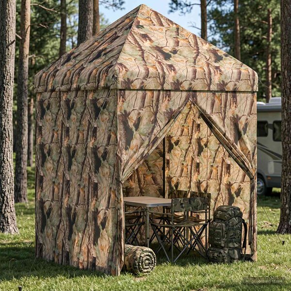 Pop-up Altán se 4 Bočními Stěnami 2 x 2 m Lesní maskování