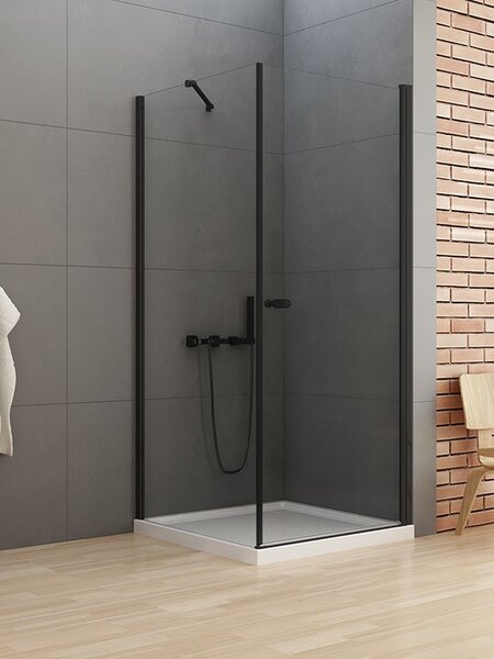 New Trendy New Soleo Black sprchový kout 90x90 cm čtvercový černá matný/průhledné sklo D-0231A/D-0115B-WP