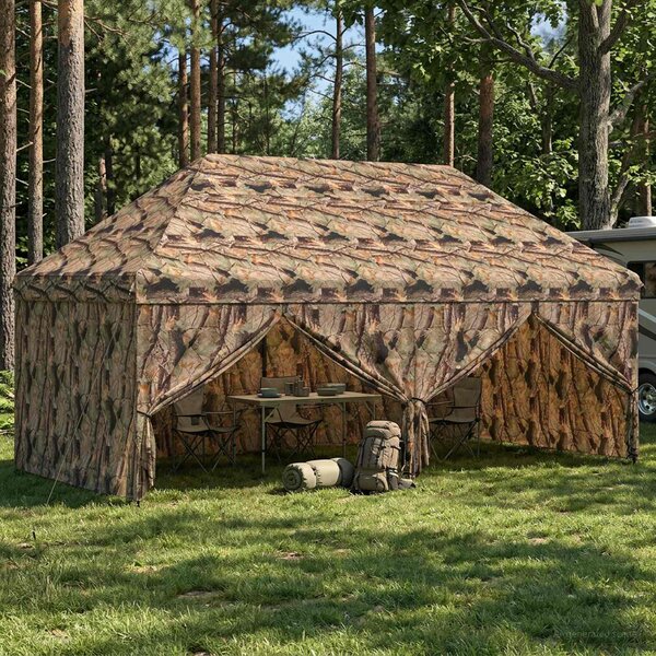 Pop-up Altán se 4 Bočními Stěnami 3 x 6 m Lesní maskování