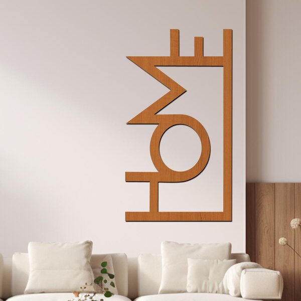 Dřevěný nápis na zeď HOME | Rozměry (cm): 22x40 | Zvolte barvu dekoru: Černá