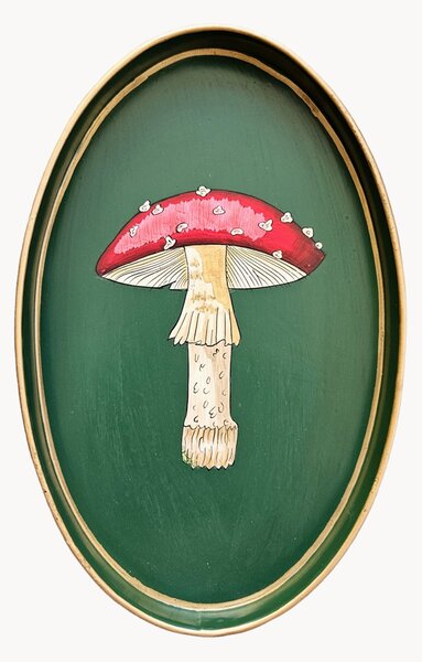 Ručně malovaný dekorativní tác Mushroom