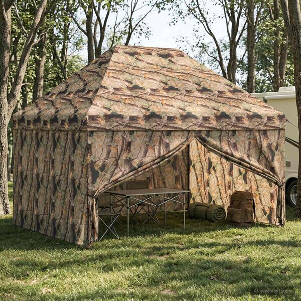 Pop-up Altán se 4 Bočními Stěnami 3 x 4 m Lesní maskování
