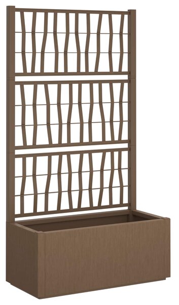 Zahradní květináč s trellisem Hnědá 80 x 36 x 140 cm PP