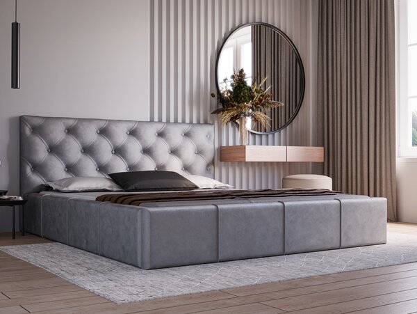 Elegantní čalouněná postel 200x200 NURIA 1 - šedá