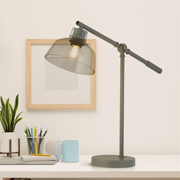 Searchlight EU60997GY Stolní lampa CANTERBURY šedá & čiré sklo