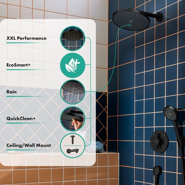 Hansgrohe Activera S hlavová sprcha 24x24 cm kulatý černá 28057670