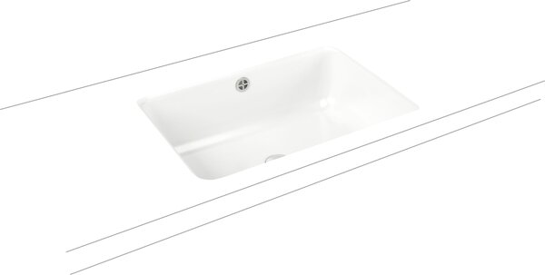 Kaldewei Cayono umyvadlo 59.6x42.6 cm obdélníkový pod pult bílá lesk 913706000001