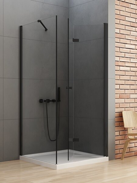 New Trendy New Soleo Black sprchový kout 90x90 cm čtvercový černá matný/průhledné sklo D-0239A/D-0115B