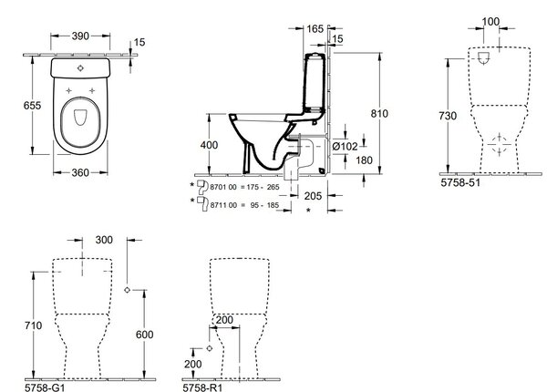 Villeroy & Boch O.Novo wc kombi bílá 565810R1