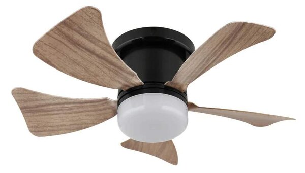 Globo 03609H HINES - Stropní LED ventilátor s dálkovým ovladačem, LED 9W, 2700-6500K, Ø 40cm, imitace dřeva (LED stropní ventilátor stmívatelný ovladačem v imitaci dřeva)