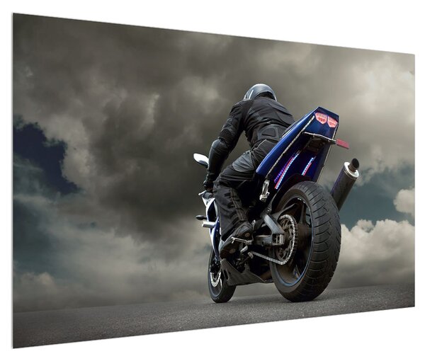 Obraz motorkáře na motorce (120x80 cm)