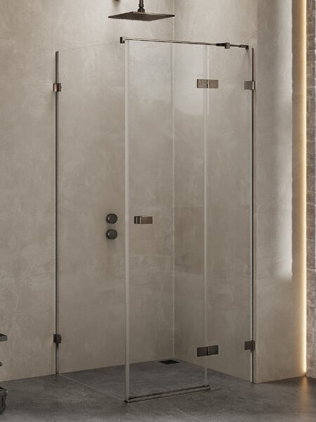 New Trendy Avexa Gunmetal Brushed sprchový kout 90x90 cm čtvercový gunmetal kartáčovaný/průhledné sklo EXK-3356