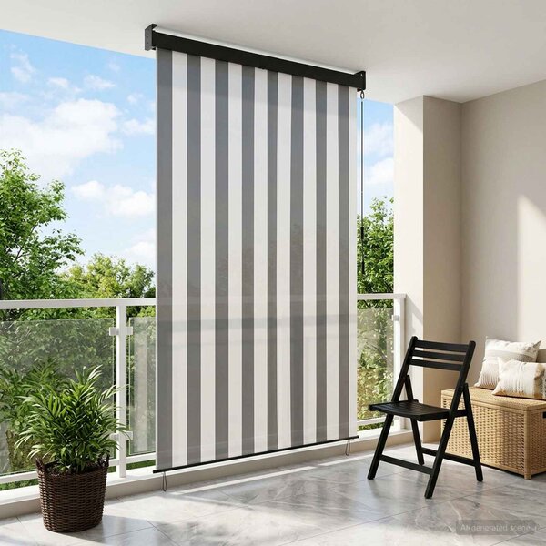 Roleta Antracitová a bílá 160 x 250 cm Textil a hliník