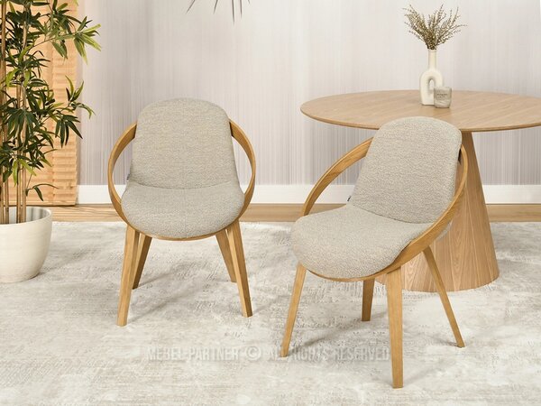 Designová jídelní židle HODA - dub / béžová