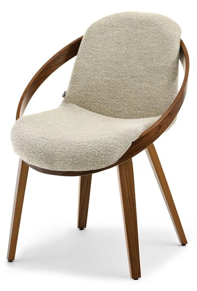 Designová jídelní židle HODA - béžová / ořech