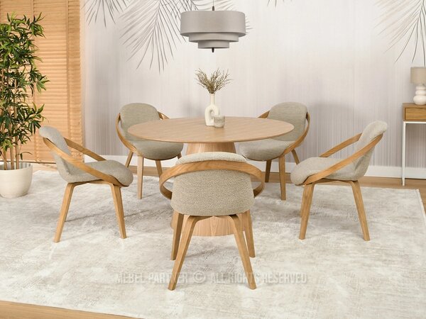 Designová jídelní židle HODA - dub / béžová