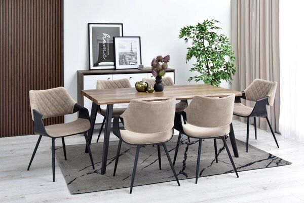 Designová jídelní židle NENET - černá / béžová