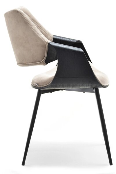 Designová jídelní židle NENET - černá / béžová