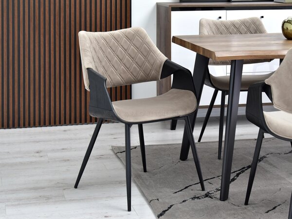 Designová jídelní židle NENET - černá / béžová