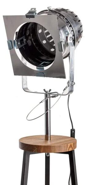 Stojací lampa Floki Reflektor černá/dřevo